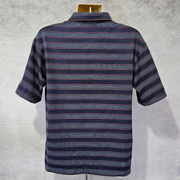 Nike Golf Dri Fit Performance UV Blue Stripe Polo - Picture 5 of 10